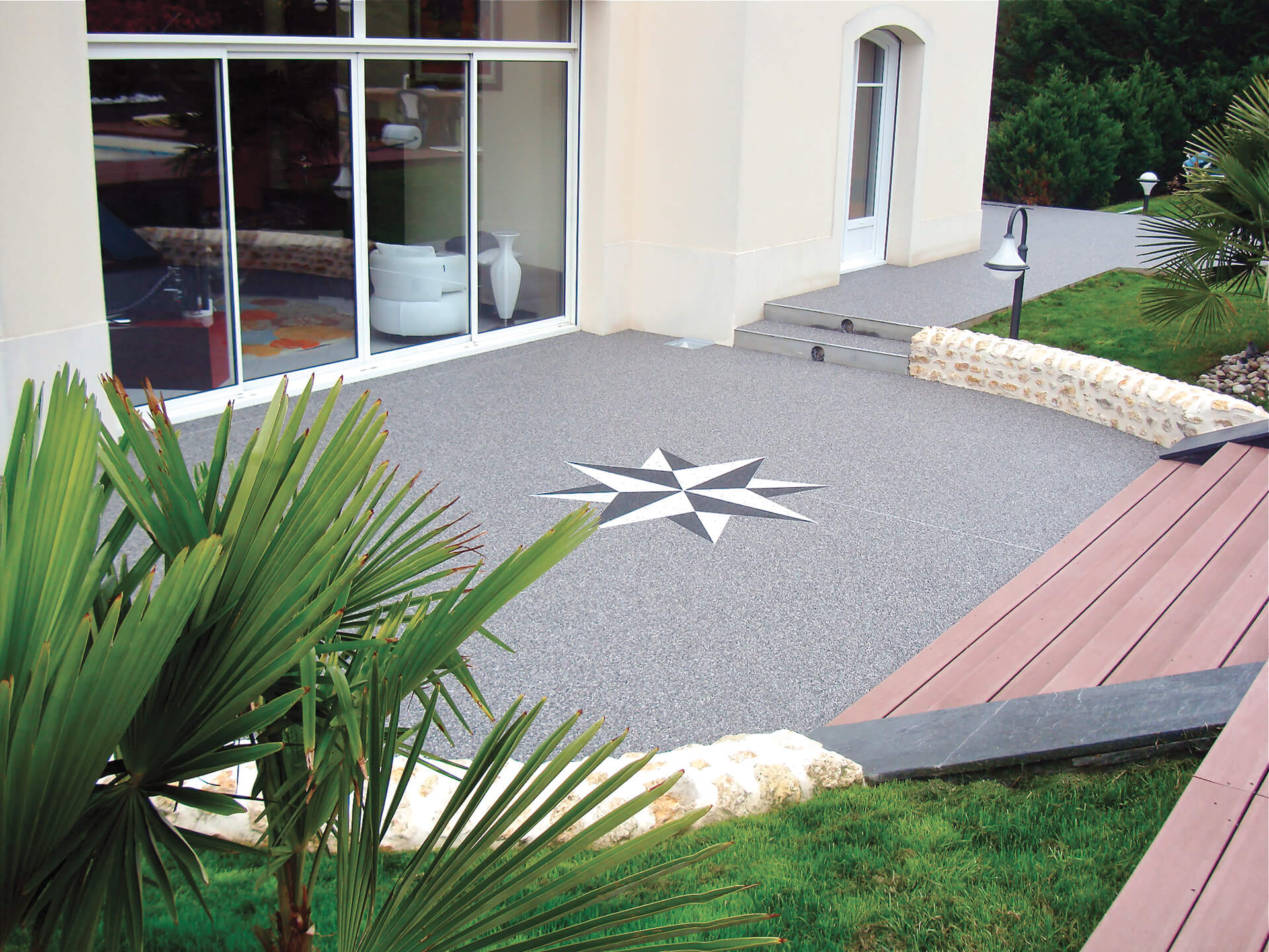 Réalisation terrasse en résine - agrégats de marbre naturels n°27-1
